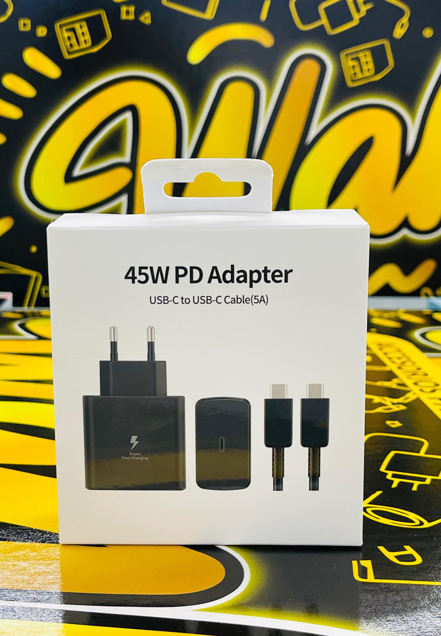 45W ADAPTADOR CABLE TIPO C 5A NEGRO