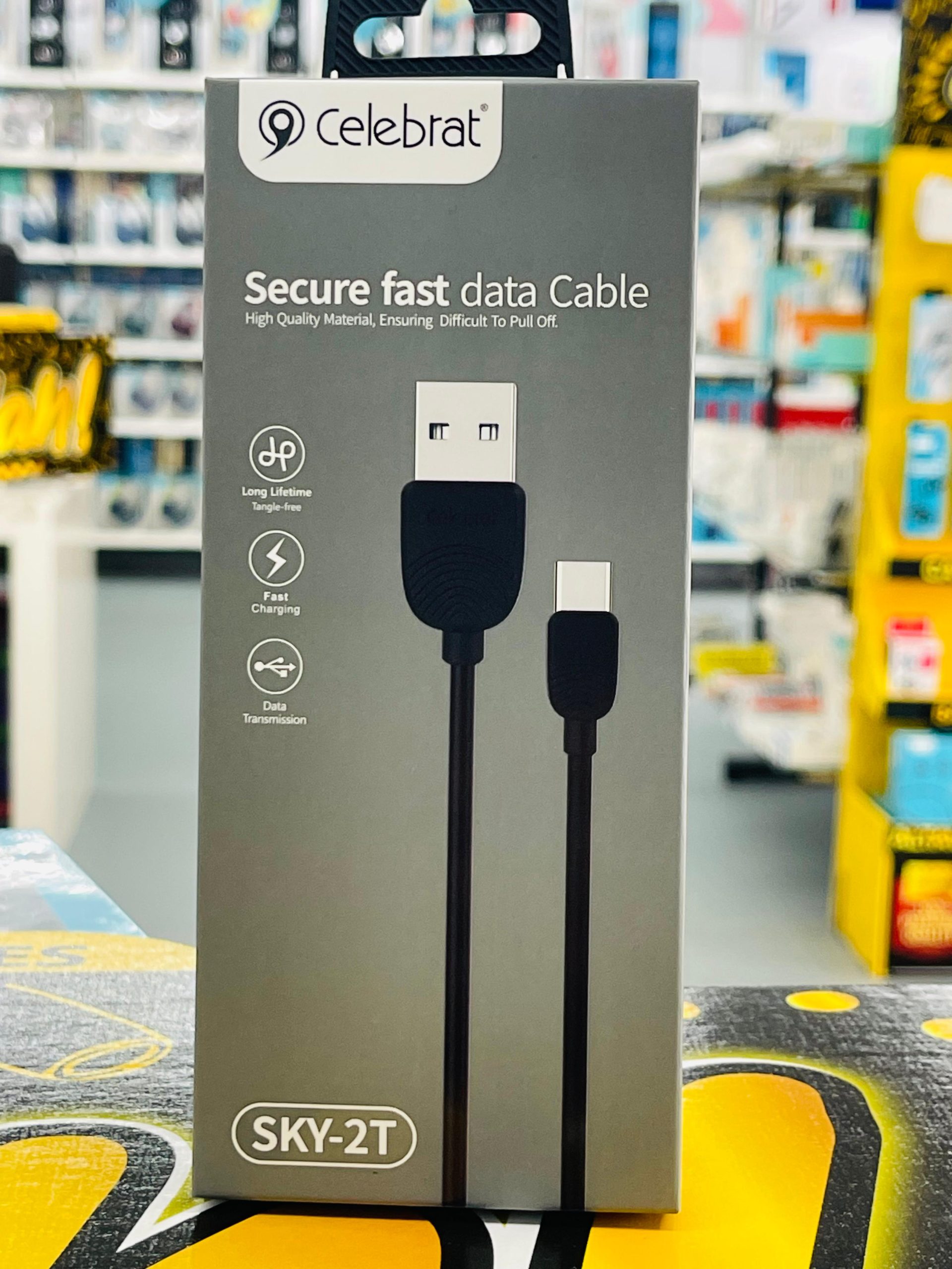 CELEBRAT SKY 2T CABLE DATOS USB A TIPO C NEGRO