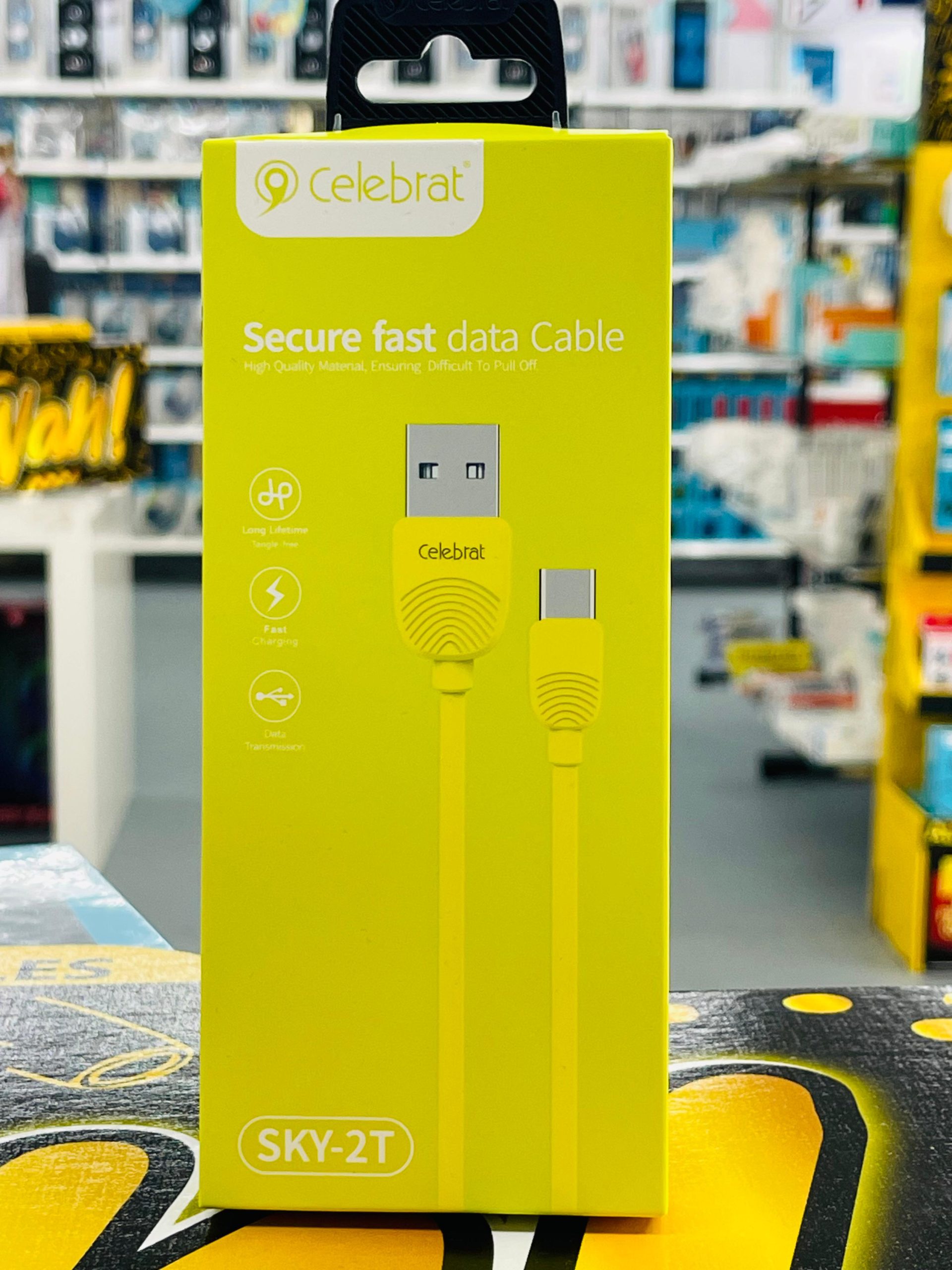 CELEBRAT SKY 2T CABLE DATOS USB A TIPO C AMARILLO