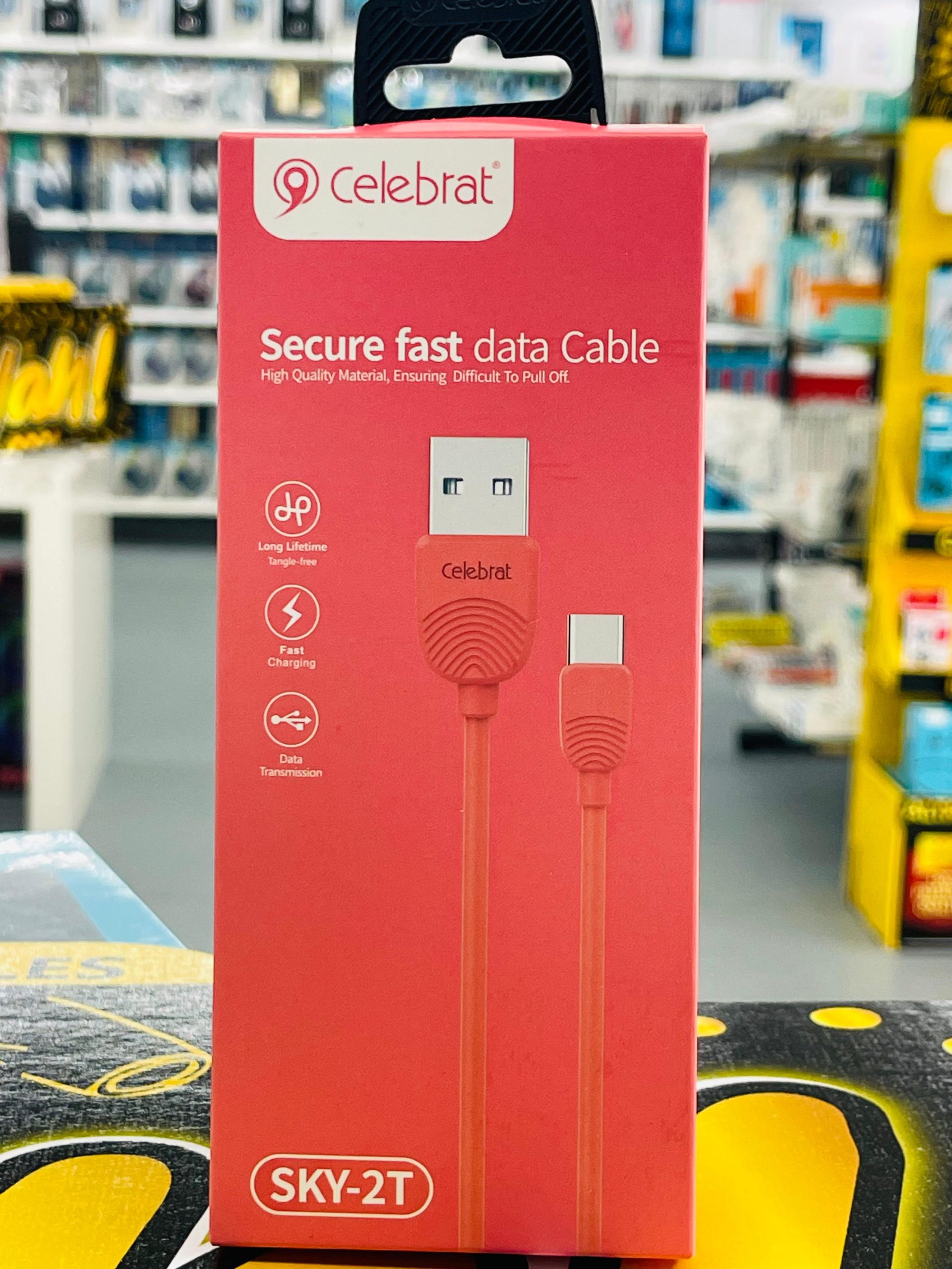 CELEBRAT SKY 2T CABLE DATOS USB A TIPO C ROJO