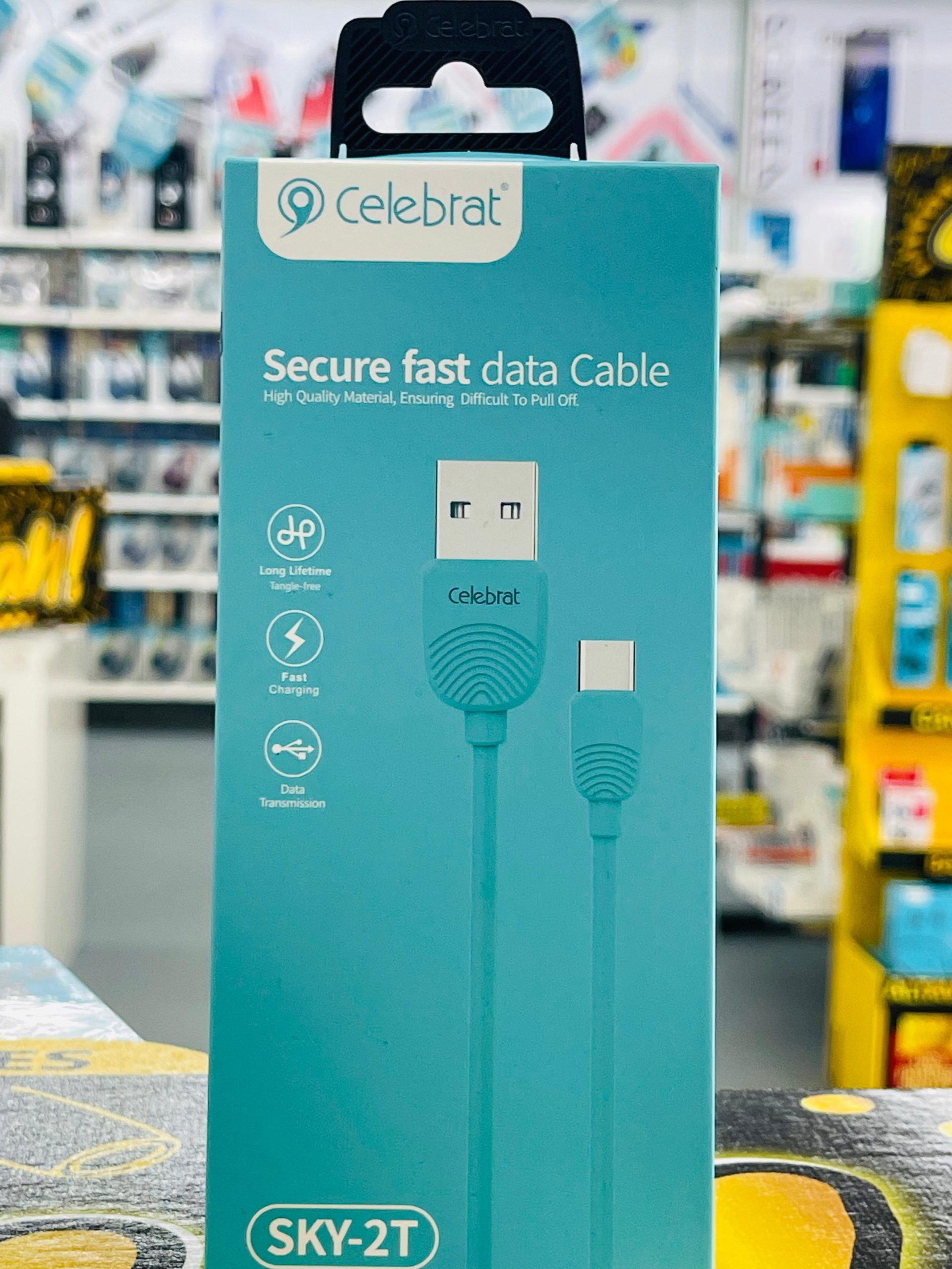 CELEBRAT SKY 2T CABLE DATOS USB A TIPO C AZUL